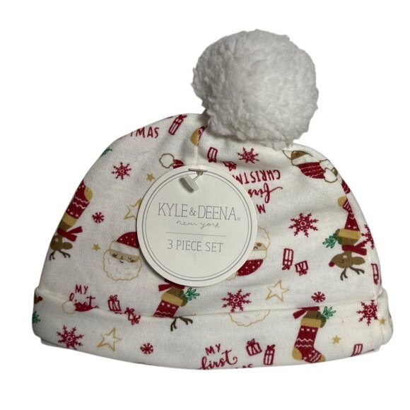 Kyle & Deena New York Baby Beanie Pom Pom Hat My First Christmas - Picture 1 of 2